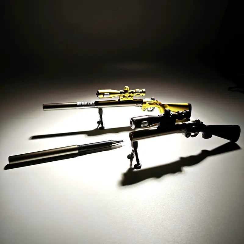 Military-Inspired LED Rifle Pen – Smooth Writing & Unique Design