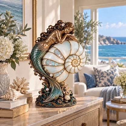 ✨ Moon Tide Mermaid Nautilus Lamp🐚✨