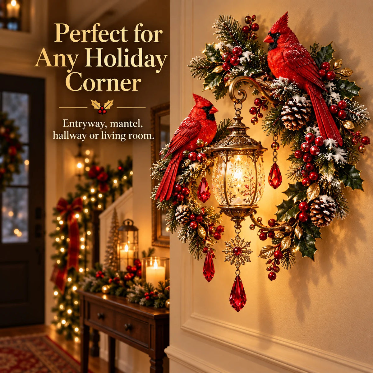 🔥last Day 49% Off🔥cardinal Christmas Lantern Glow™ – Lighted Holiday Wall Decor