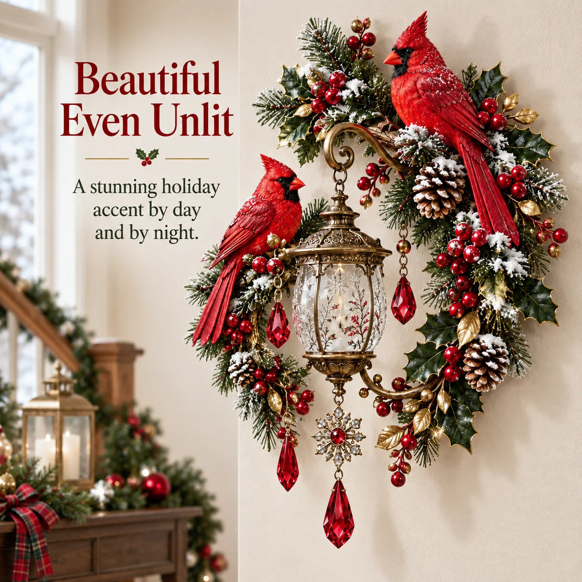 🔥last Day 49% Off🔥cardinal Christmas Lantern Glow™ – Lighted Holiday Wall Decor