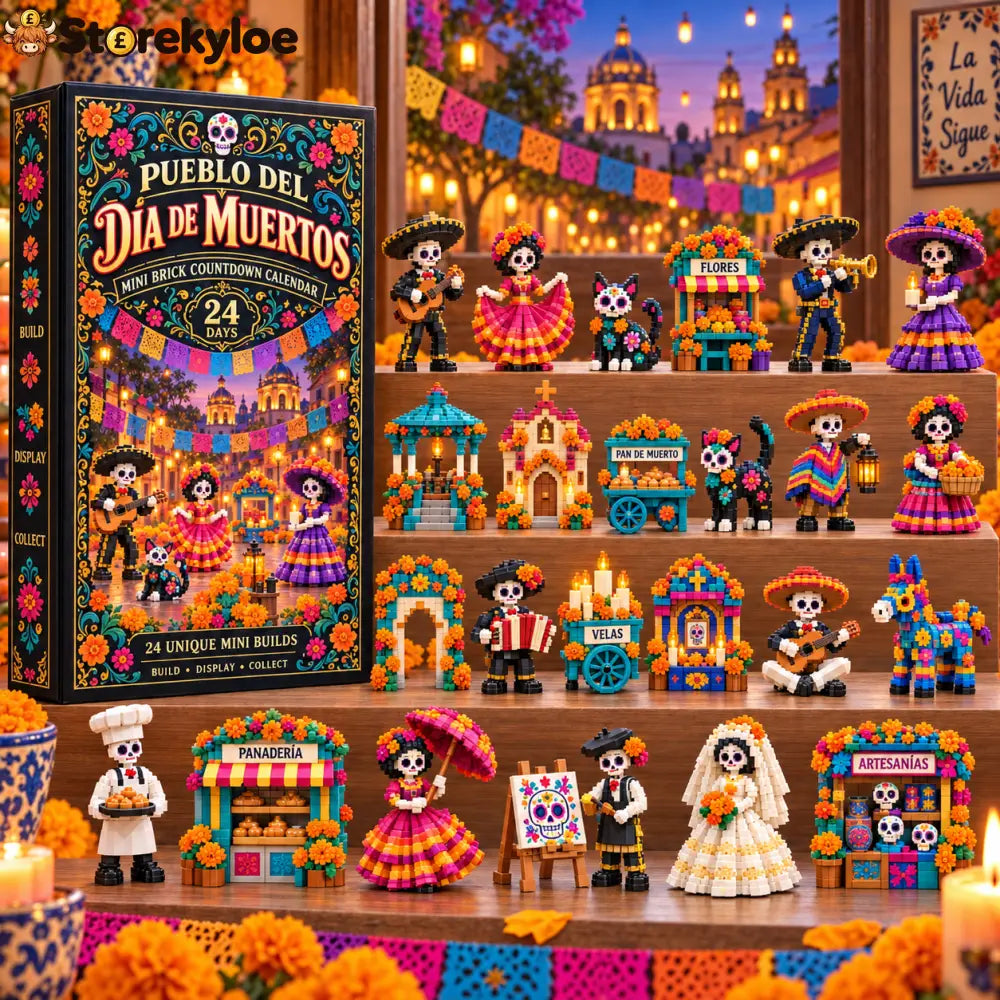 CHRISTMAS KICKOFF 49% OFF - 2026 Days of Day of the Dead Village Blind Box - 24-Day Festive Countdown, Día de Muertos Themed Collectible Miniatures Blind Box - Gift For Day of the Dead Lovers