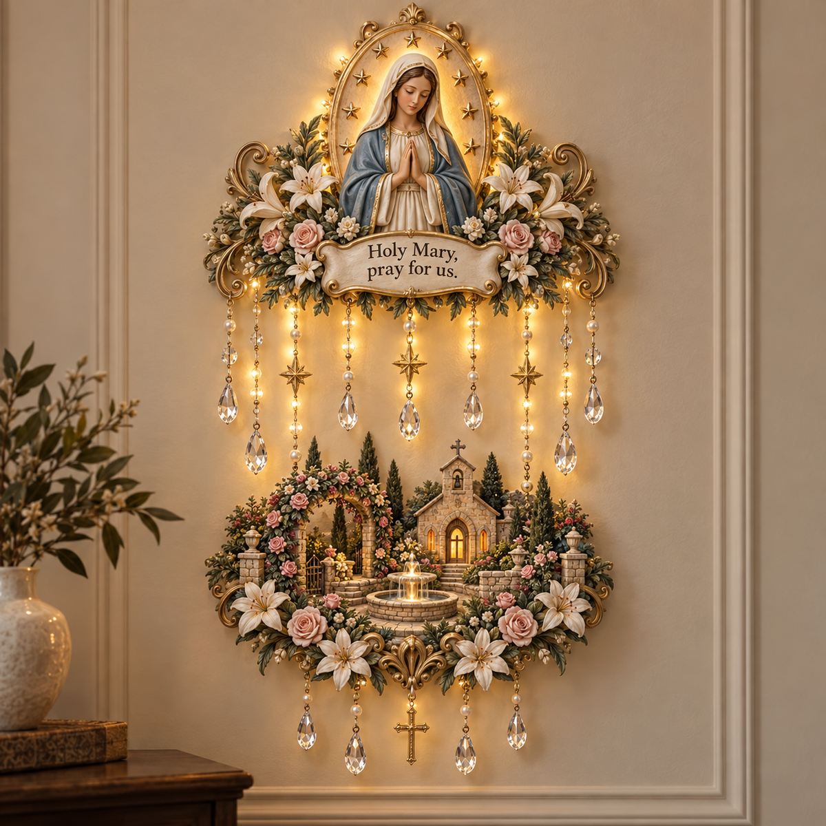 Our Lady Of Peace – Virgin Mary Prayer Wall Light
