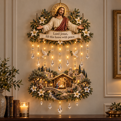 Light Of Grace – Jesus Prayer Wall Light With Nativity Scene