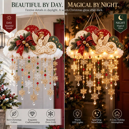🔥✨ Angelic Christmas Snowfall Cloud – Lighted Hanging Holiday Decor☁️✨