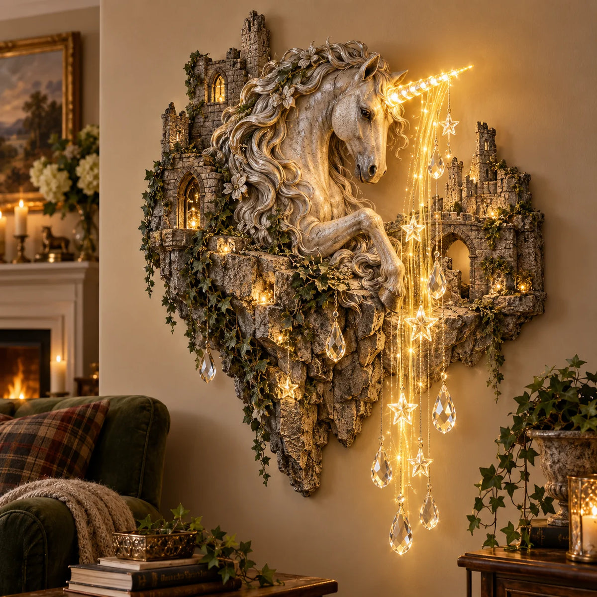 🔥last Day 49% Off -🦄 Fairy Unicorn Castle Starfall™ Wall Sconce – A Magical Fantasy Glow Awakens On Your Wall 🔥