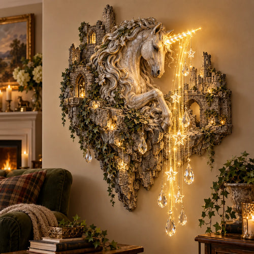 🔥last Day 49% Off -🦄 Fairy Unicorn Castle Starfall™ Wall Sconce – A Magical Fantasy Glow Awakens On Your Wall 🔥
