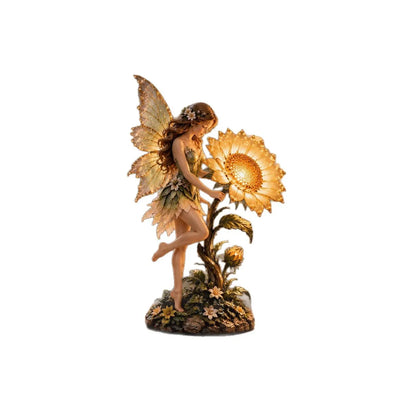 🧚🌻 Sunflower Fairy Statue Light Table Decor