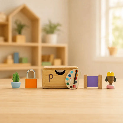 Montessori Phonics Cabinet With 120 Miniature Objects