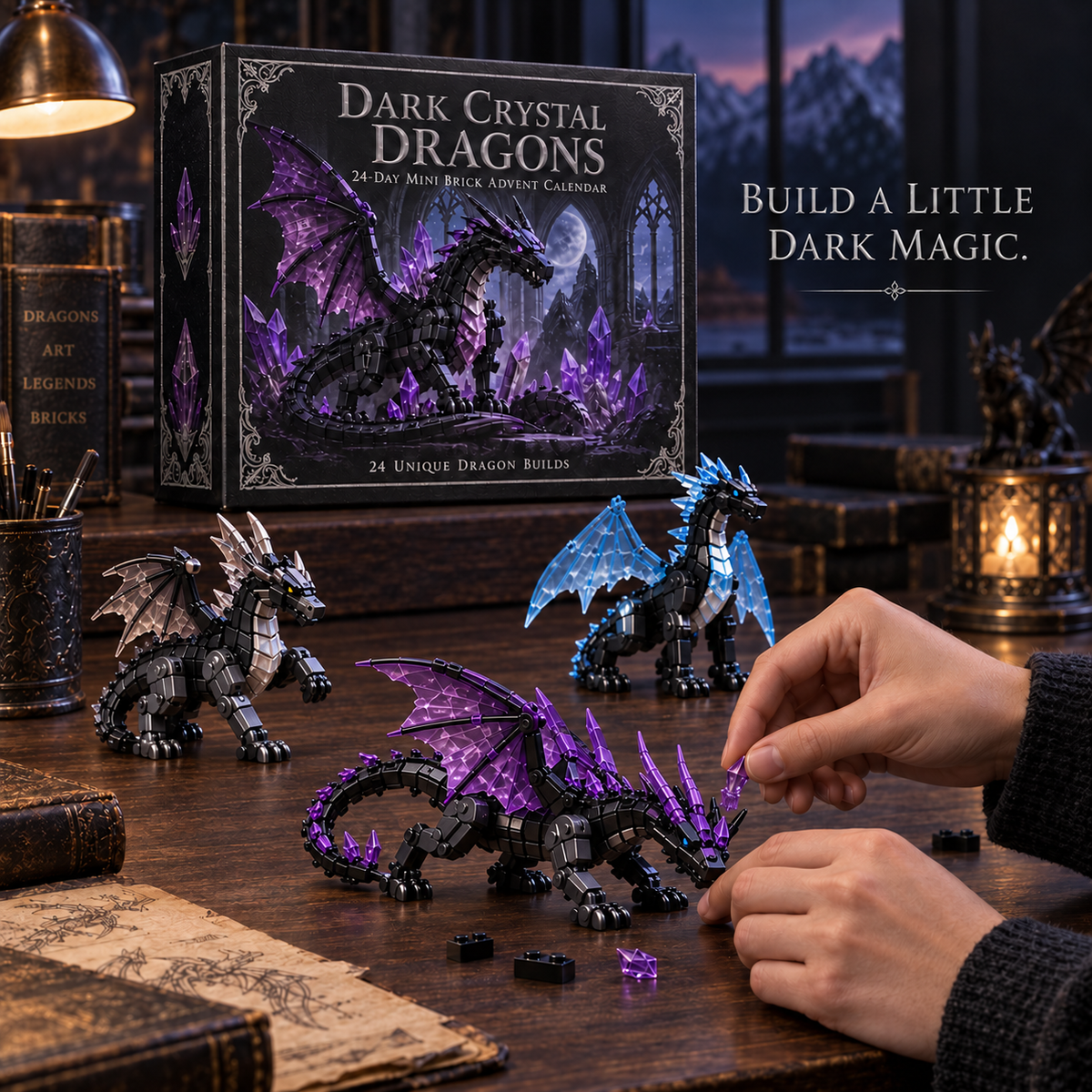 Christmas Kickoff 49% Off - 2026 Days Of Dark Crystal Dragons Blind Box - 24-day Festive Countdown, Crystal Dragon Themed Collectible Miniatures Blind Box - Gift For Dragon Lovers
