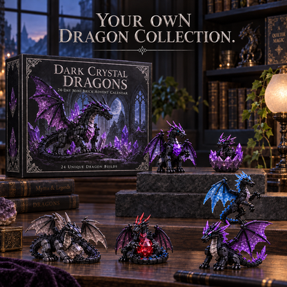 Christmas Kickoff 49% Off - 2026 Days Of Dark Crystal Dragons Blind Box - 24-day Festive Countdown, Crystal Dragon Themed Collectible Miniatures Blind Box - Gift For Dragon Lovers