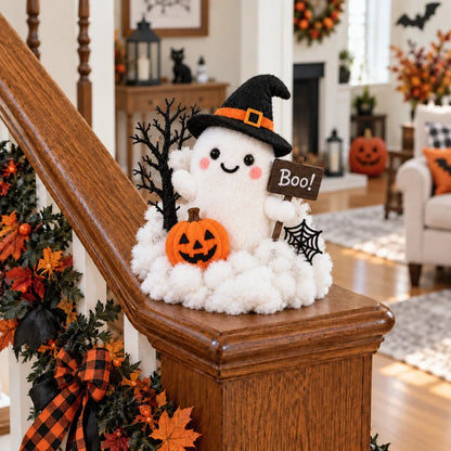 ⏳ Last Day 49% Off – 👻 Glowing Ghost Staircase Decor | 5 Playful Halloween Characters For Railings, Mantels & Entryways 🎃