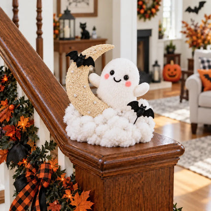 ⏳ Last Day 49% Off – 👻 Glowing Ghost Staircase Decor | 5 Playful Halloween Characters For Railings, Mantels & Entryways 🎃