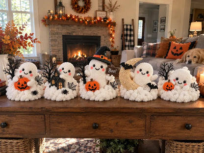 ⏳ Last Day 49% Off – 👻 Glowing Ghost Staircase Decor | 5 Playful Halloween Characters For Railings, Mantels & Entryways 🎃