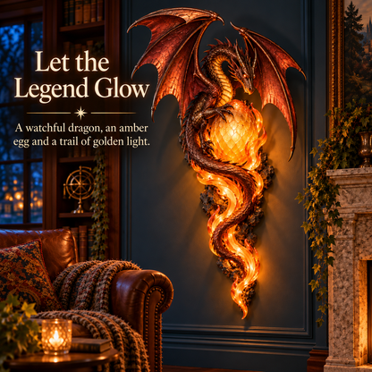 ✨last Day 49% Off✨🐉 Dragon Egg Guardian™ – Lighted Dragon Fantasy Wall Art