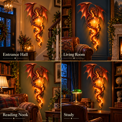 ✨last Day 49% Off✨🐉 Dragon Egg Guardian™ – Lighted Dragon Fantasy Wall Art