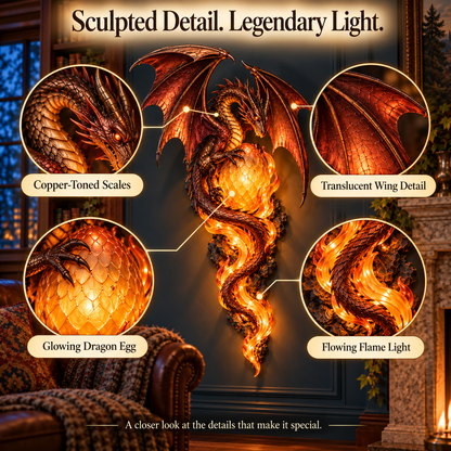 ✨last Day 49% Off✨🐉 Dragon Egg Guardian™ – Lighted Dragon Fantasy Wall Art