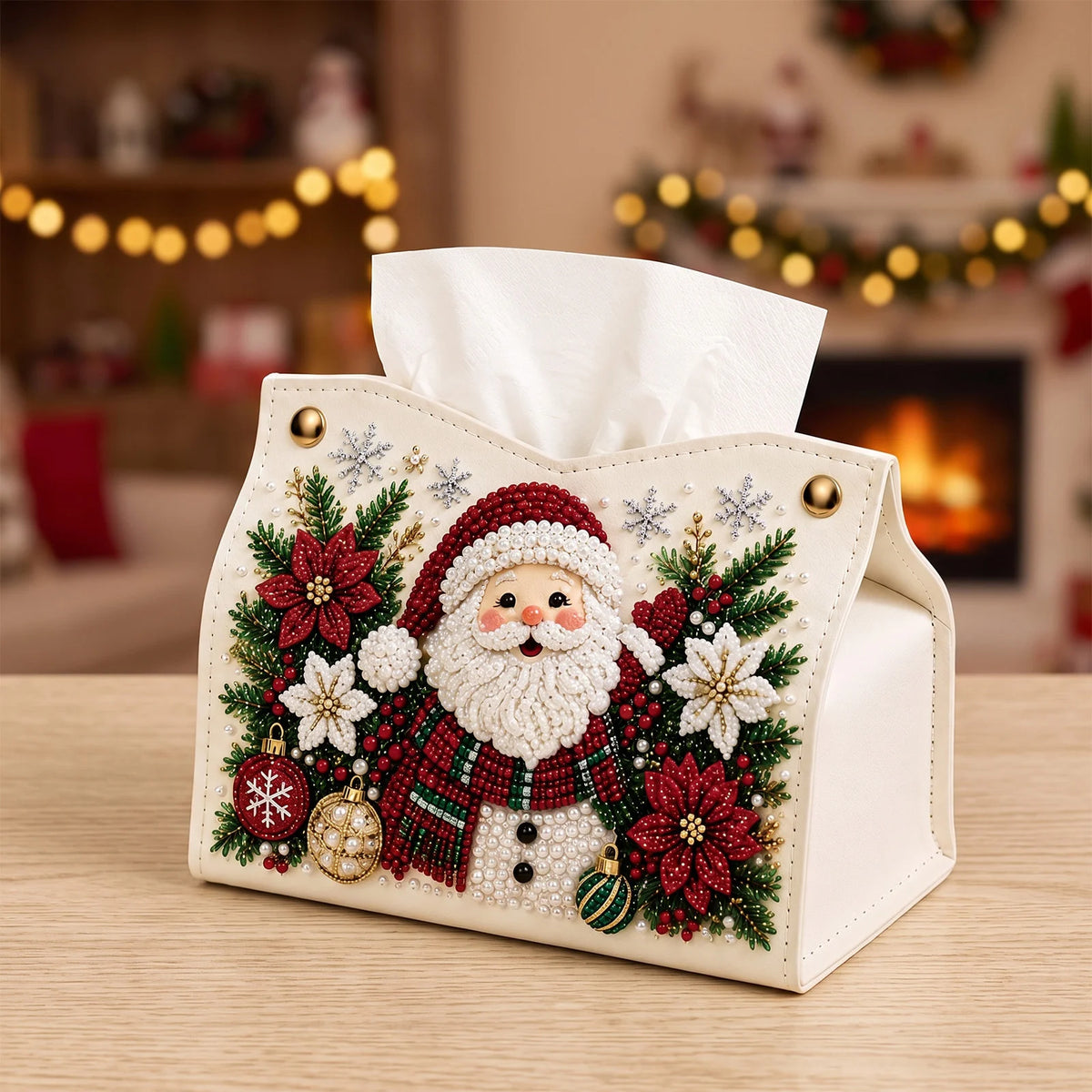Diy Christmas Diamond Painting Tissue Box Special-shaped Pearl Rhinestones Handmade Holiday Home Decor Craft Kit