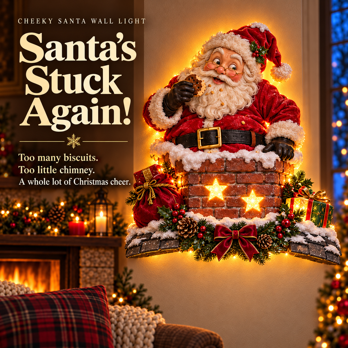 Cheeky Santa Chimney Wall Light