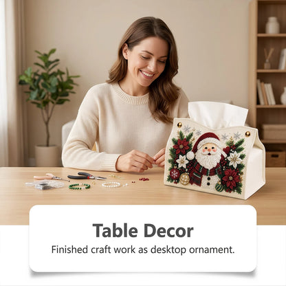 Diy Christmas Diamond Painting Tissue Box Special-shaped Pearl Rhinestones Handmade Holiday Home Decor Craft Kit