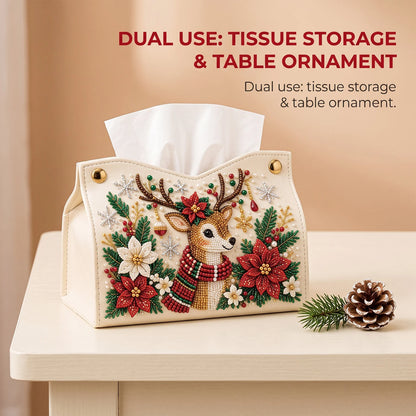 Diy Christmas Diamond Painting Tissue Box Special-shaped Pearl Rhinestones Handmade Holiday Home Decor Craft Kit