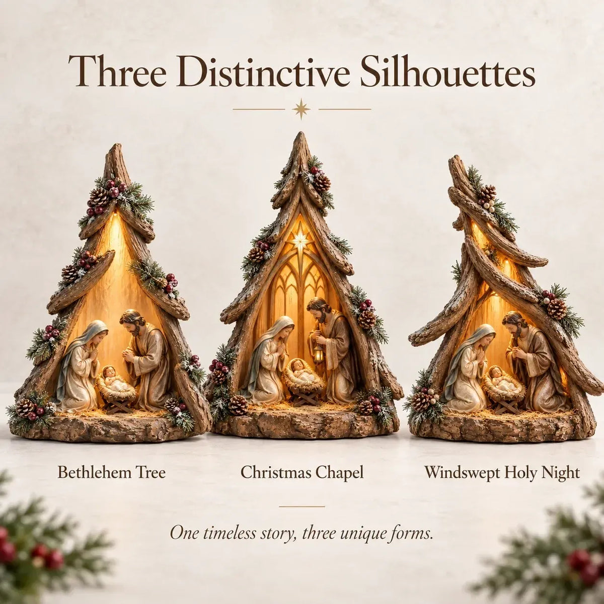 ⏰ Last Day 50% Off - Old-world Lighted Nativity Trees