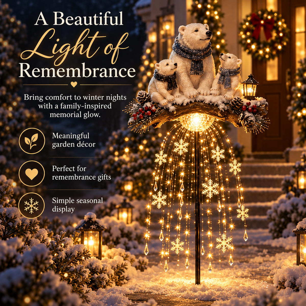 ❤️ Cardinal Memory Fountain – Lighted Christmas Remembrance Garden Decor