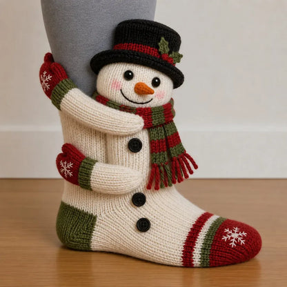 🎄3d Hugging Christmas Socks – Cute Knit Holiday Socks, 5 Festive Designs