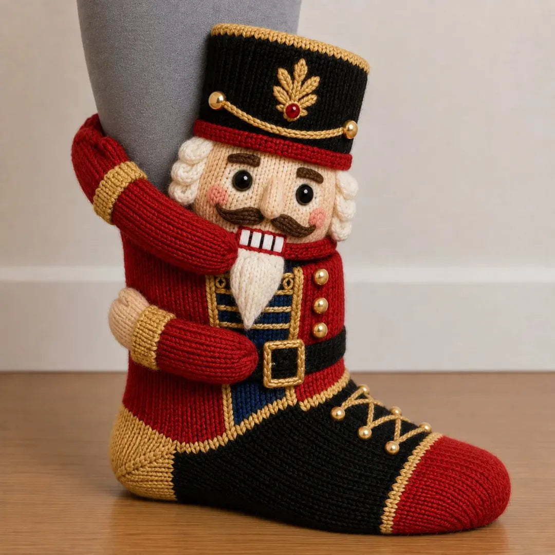 🎄3d Hugging Christmas Socks – Cute Knit Holiday Socks, 5 Festive Designs