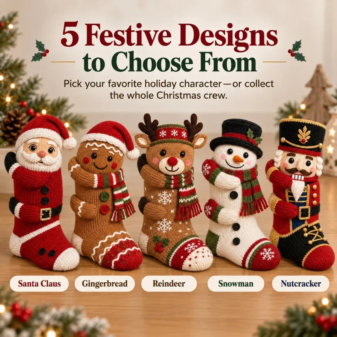🎄3d Hugging Christmas Socks – Cute Knit Holiday Socks, 5 Festive Designs