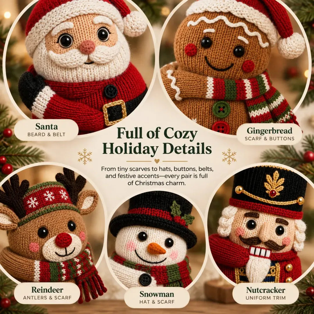 🎄3d Hugging Christmas Socks – Cute Knit Holiday Socks, 5 Festive Designs