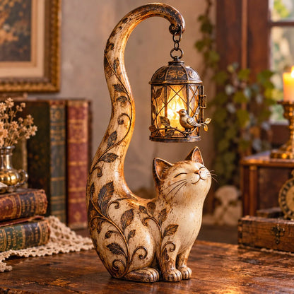 🐈‍⬛vintage Cat Lantern Sculpture Lamp - A Little Guardian Of Warmth, Memories & Cozy Corners✨