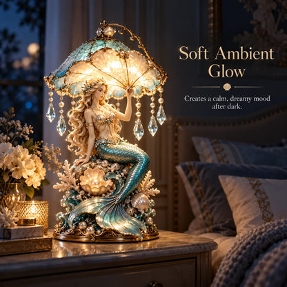 Pearl Tide Mermaid™ – Enchanted Seashell Crystal Lamp