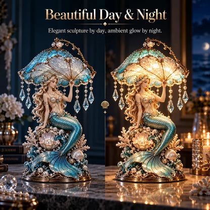 Pearl Tide Mermaid™ – Enchanted Seashell Crystal Lamp