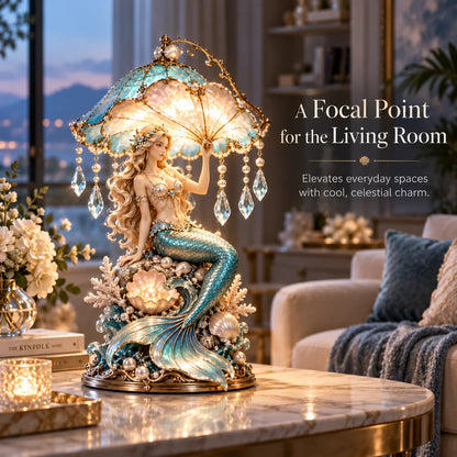 Pearl Tide Mermaid™ – Enchanted Seashell Crystal Lamp