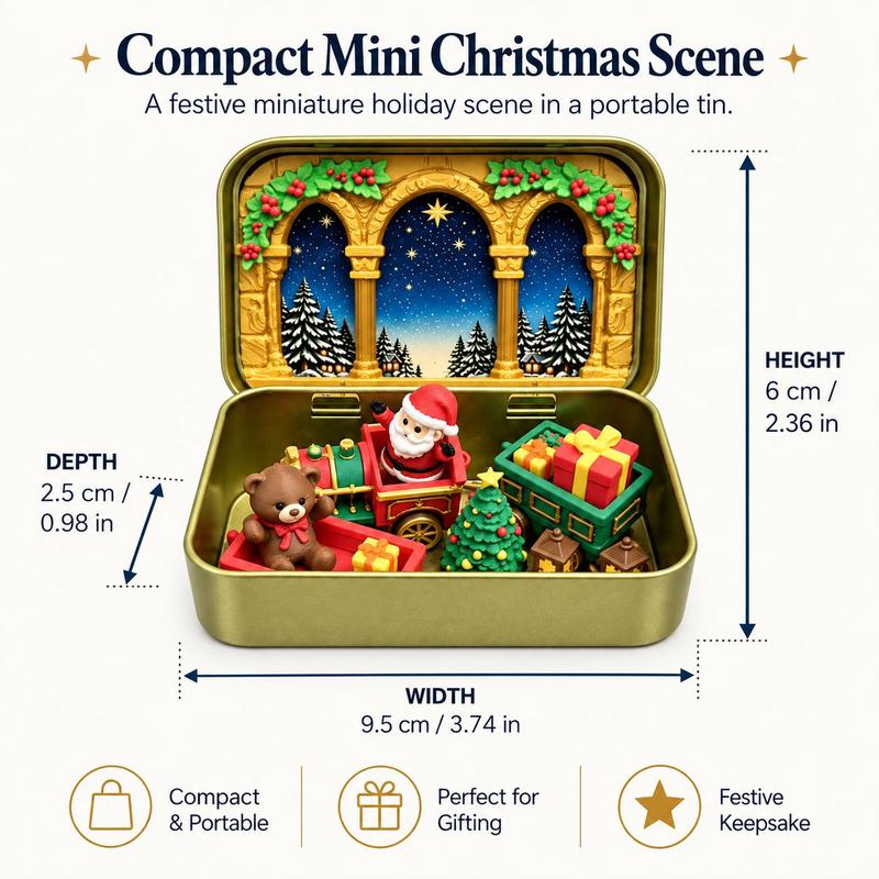 Pocket-Size Mini Nativity Scene Set – Hand-Painted Christmas Decor