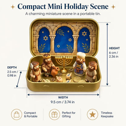 Pocket-Size Mini Nativity Scene Set – Hand-Painted Christmas Decor