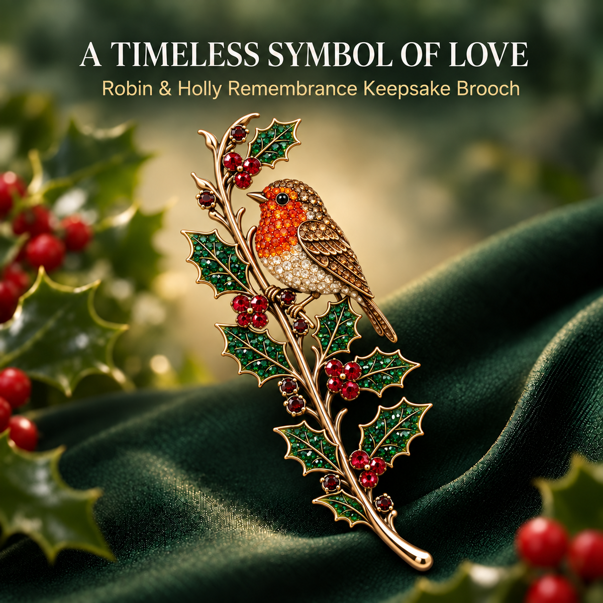 Love, Held Close ❤️ Robin & Holly Remembrance Brooch