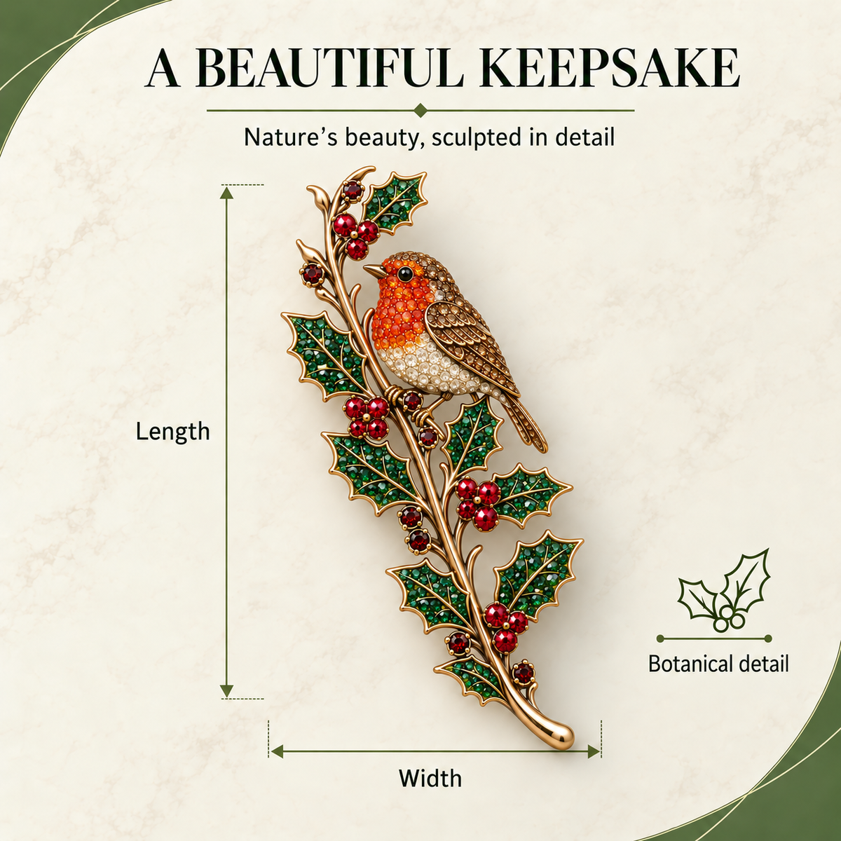 Love, Held Close ❤️ Robin & Holly Remembrance Brooch
