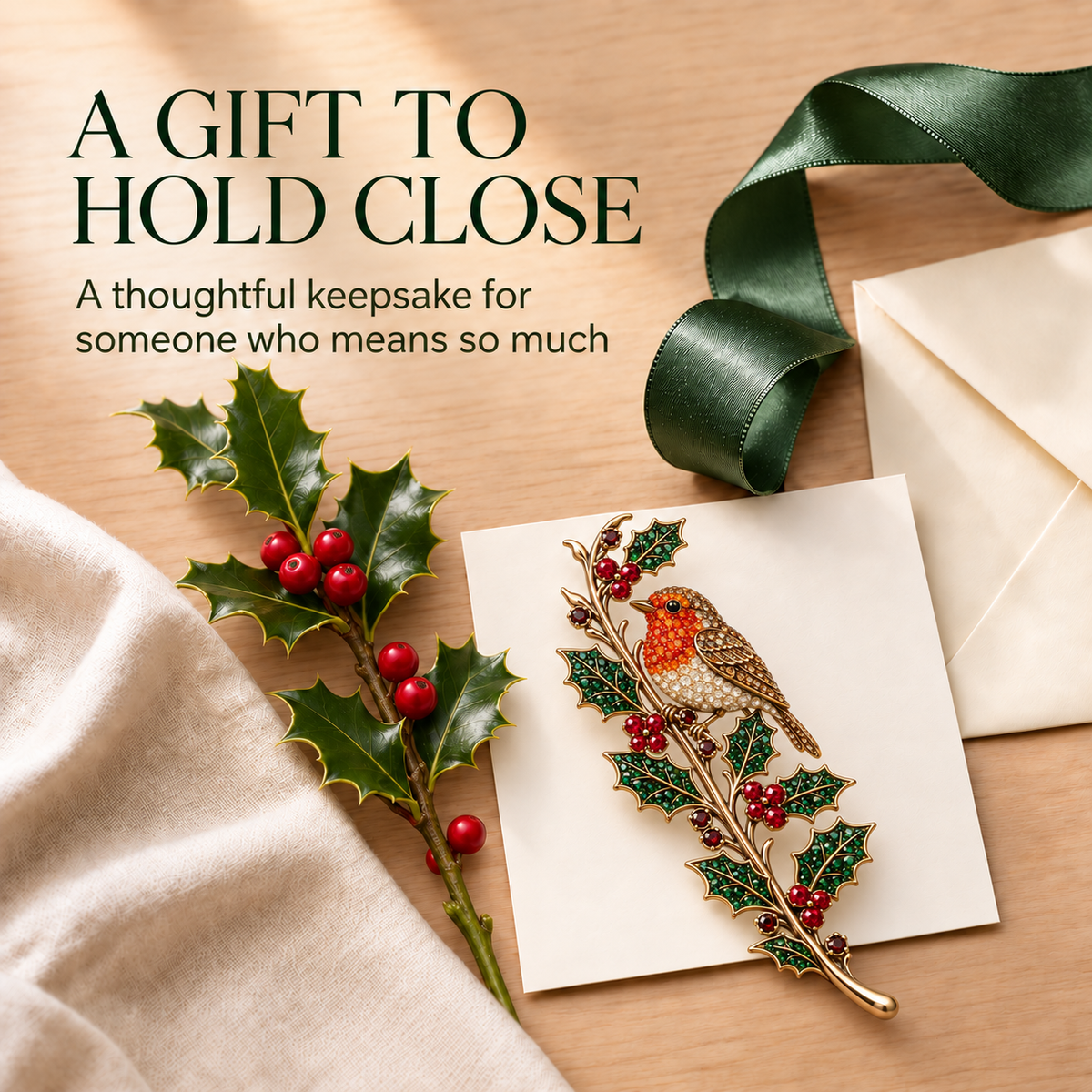 Love, Held Close ❤️ Robin & Holly Remembrance Brooch