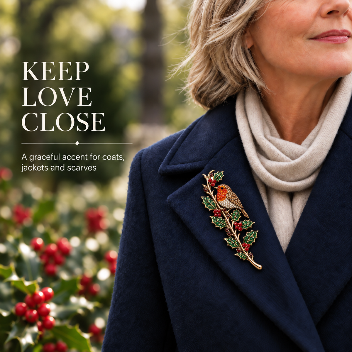 Love, Held Close ❤️ Robin & Holly Remembrance Brooch