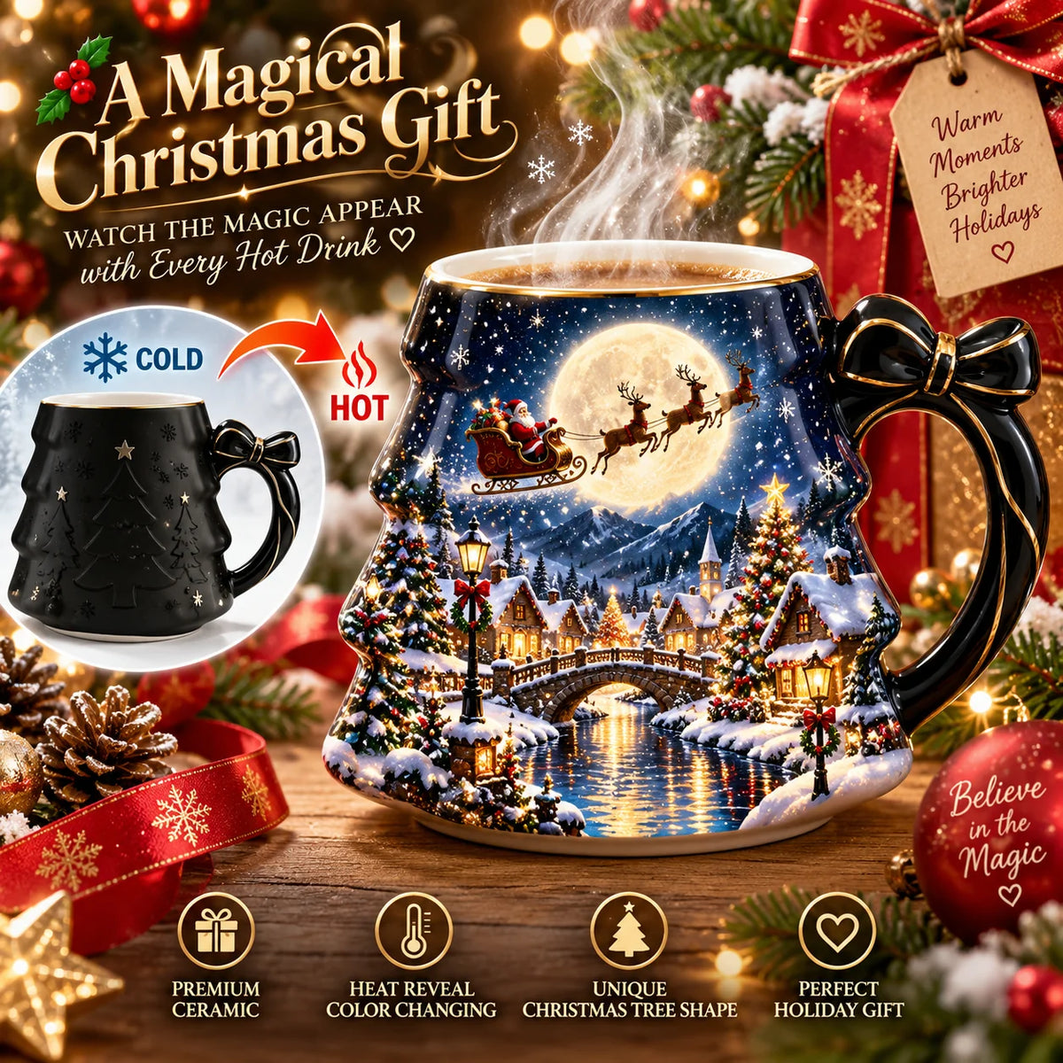 Christmas Magic Color-changing Mug – Heat Reveal Holiday Gift