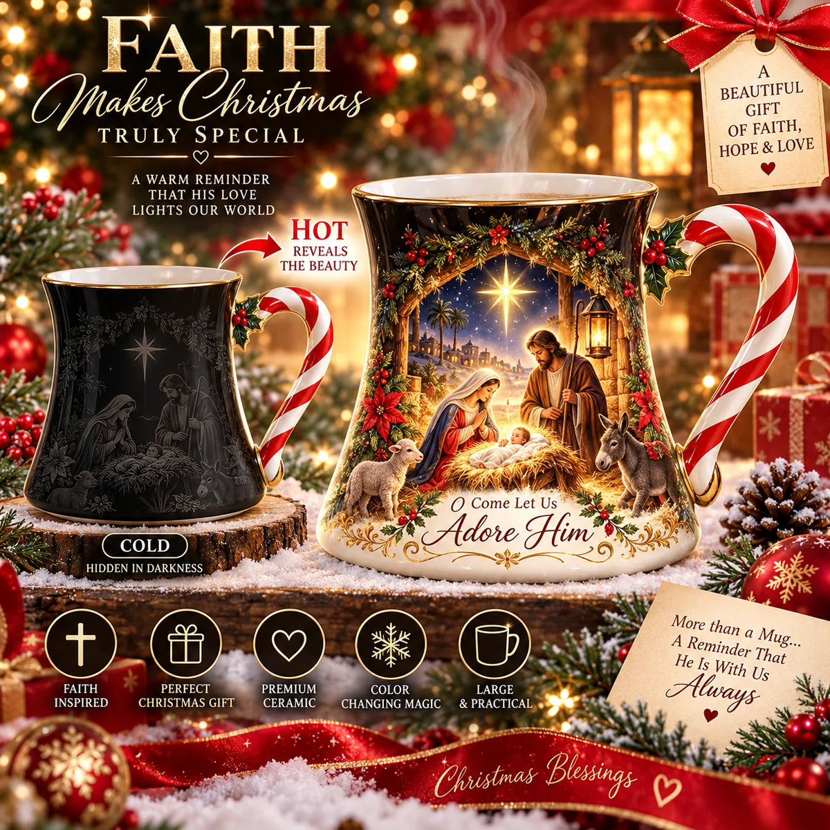 Christmas Magic Color-changing Mug – Heat Reveal Holiday Gift