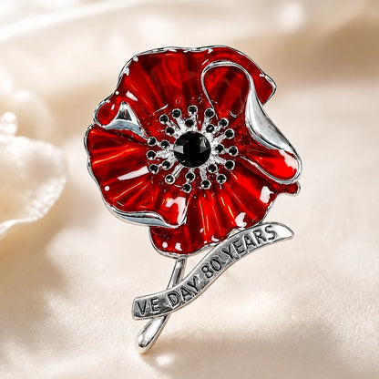 VE Day 80 Poppy Brooch | Limited Edition Anniversary Keepsake