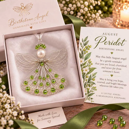 ⏳ 49% Off – 👼handmade Birthstone Angel Wire Ornament |12 Meaningful Birthstone Colors With Keepsake Card ✨