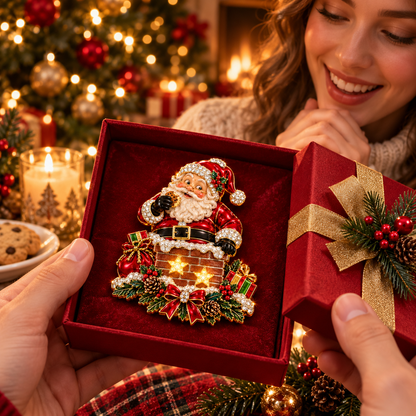 🎅✨Light-Up Santa Chimney Christmas Brooch 🎅✨