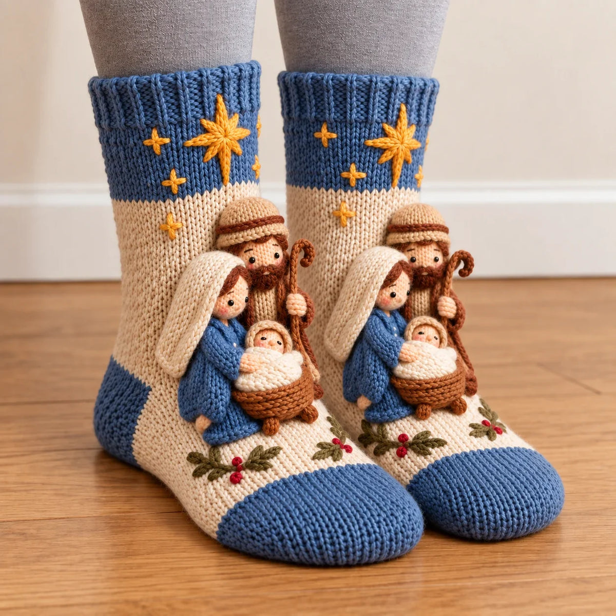🎄3D Nativity Christmas Socks