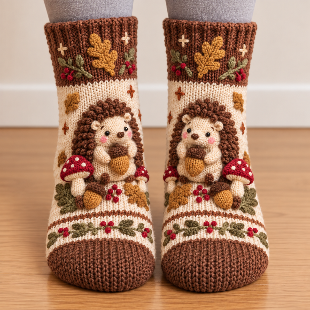🧦🍂3D Knit Fall Cottage Cozy Socks 🧦🍂