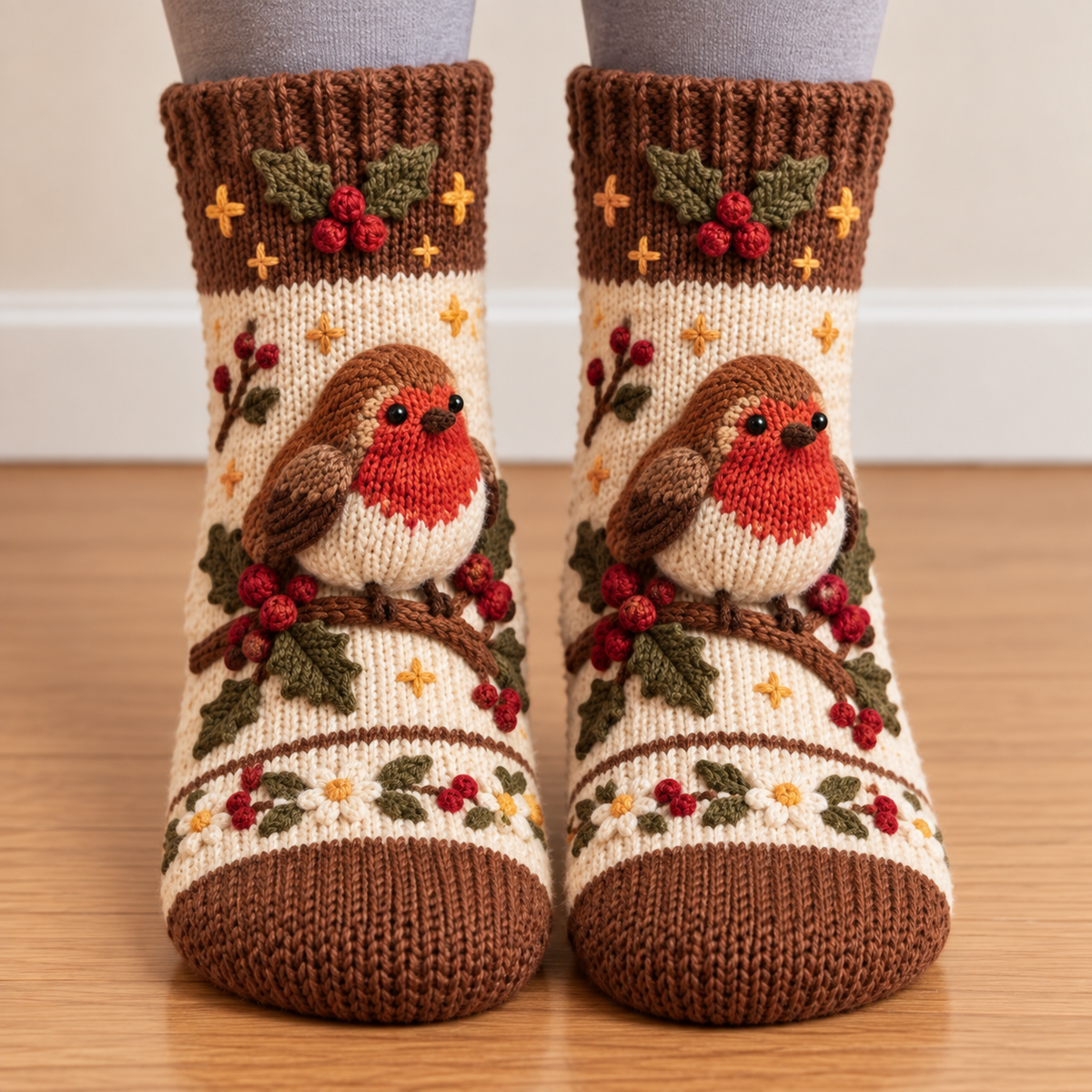 🧦🍂3D Knit Fall Cottage Cozy Socks 🧦🍂