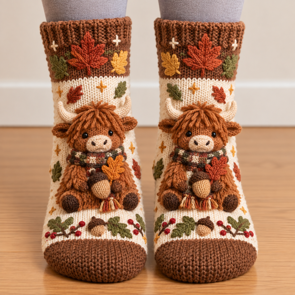 🧦🍂3D Knit Fall Cottage Cozy Socks 🧦🍂