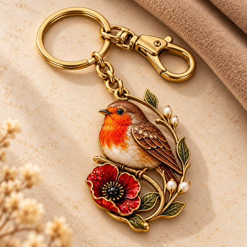 Robin & Poppy Remembrance Keyring ❤️ Carry Their Memory Every Day